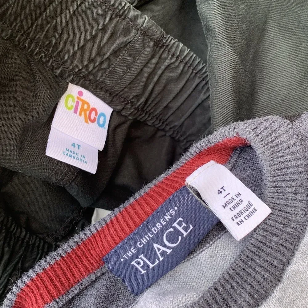 Take 50% OFF- 2pcs Boys Striped Sweater and Black Shorts Set, Size-4T